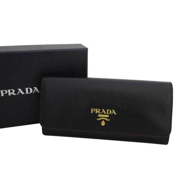 Prada leather Fold black Wallet long - Picture 1 of 3